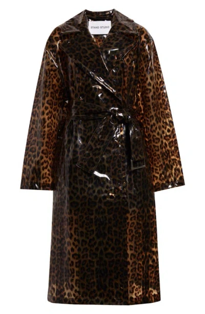 Stand Studio Henriette Leopard Print Raincoat