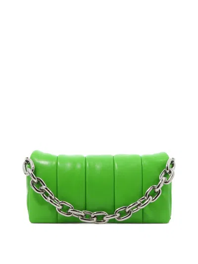 Stand Studio Hera Quilted Leather Clutch Bag In Green