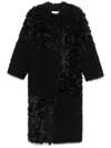 Stand Studio Black Hilma Faux-fur Coat In Black