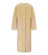 Stand Studio Long Patchwork Eco Fur Coat