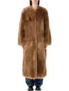 Stand Studio Hilma Patchwork Faux Fur Coat In Brown