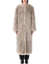 Stand Studio Hilma Eco Fur Coat In Neutral