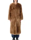 Stand Studio Hilma Eco Fur Coat In Brown