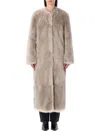 Stand Studio Hilma Patchwork Faux Fur Coat In Gray