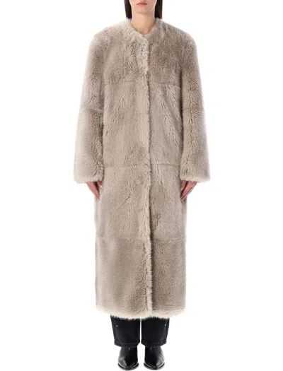 STAND STUDIO STAND STUDIO HILMA PATCHWORK FAUX FUR COAT