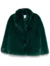 Stand Studio Maria Faux-shearling Long Coat In Green