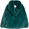 Stand Studio Maria Faux-shearling Long Coat In Teal