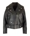 Stand Studio Black Icon Mc Biker Leather Jacket In Black