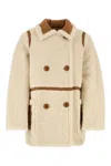 Stand Studio Chloe Ecru Double-breasted Jacket In Offwhite