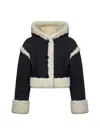 Stand Studio Cropped Shearling Coat In Black