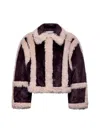 Stand Studio Cecilia Jacket In Dark Plum/dusty Pink