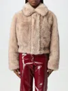 Stand Studio Lena Faux Fur Bomber Jacket In Beige