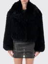 Stand Studio Samara Fox Effect Faux Fur Jacket In Black
