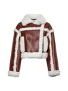 Stand Studio Brown & Off-white Kristy Faux-shearling Jacket In Tan/off White