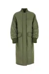 Stand Studio Padded Jacket Abbie Nylon Long Quilted In Green