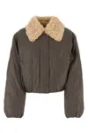 Stand Studio Brown Synthetic Leather Fran Padded Jacket In Brown