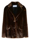 Stand Studio Evyn Double-pocket Faux-fur Jacket In Brown
