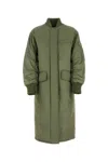 Stand Studio Padded Jacket Abbie Nylon Long Quilted In Green