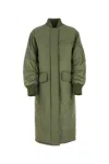 Stand Studio Padded Jacket Abbie Nylon Long Quilted In Green