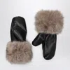 Stand Studio Jane Gloves In And Fur In Black