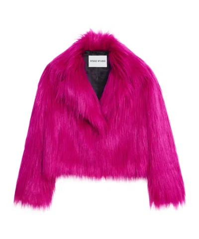 Stand Studio Janet Faux-fur Jacket In Pink