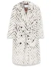 Stand Studio Jasmine Midi Double-breasted Faux Fur In Marrone E Bianco