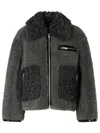 Stand Studio Womens Smoke Grey Joann Zip-pockets Relaxed-fit Faux-shearling Jacket In Gray