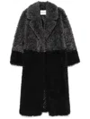 Stand Studio Black & Gray Julie Faux-shearling Coat In Grey