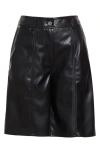 STAND STUDIO STAND STUDIO JULIETA HIGH WAIST FAUX LEATHER BERMUDA SHORTS