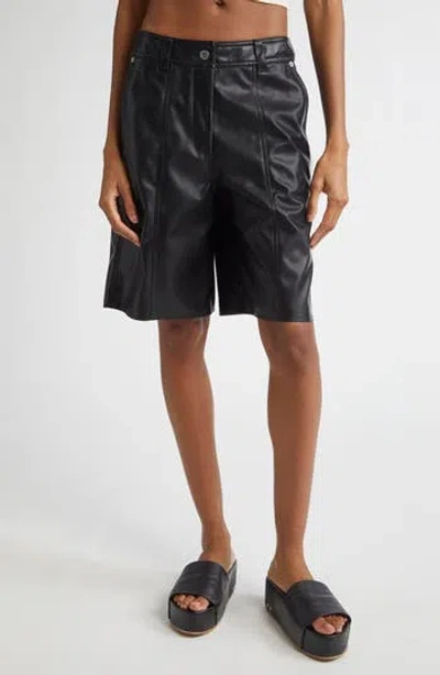 STAND STUDIO STAND STUDIO JULIETA HIGH WAIST FAUX LEATHER BERMUDA SHORTS