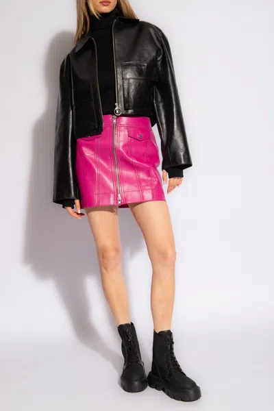 Stand Studio ‘kaelyn' Leather Skirt In Pink