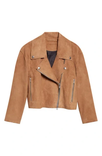 Stand Studio Kaia Suede Biker Jacket In Brown