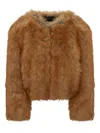 Stand Studio Karly Shearling Jacket In Neutral