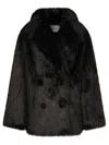 Stand Studio Katalina Faux Fur Short Coat Clothing In Black