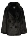 Stand Studio Katalina Faux Fur Short Coat Clothing In Black