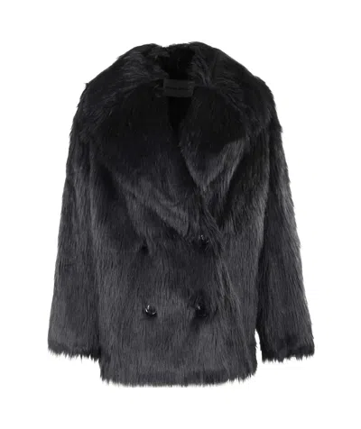 Stand Studio Katalina Fax-fur Coat In Black