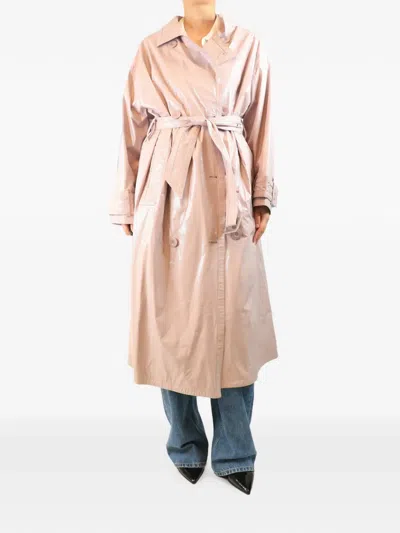 Pre-owned Stand Studio Katharina Belted Trench Coat In Pink