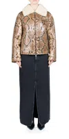 Stand Studio Kaz Jacket In Brown Snake/natural White In Multi