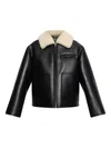 Stand Studio Kaz Shearling-collar Pocket Jacket In Black