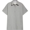 Stand Studio Kennedi Oversize Organic Cotton Jersey Polo Dress In Grey Melange
