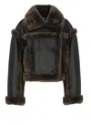 Stand Studio Cropped Oversized Shearling Jacket With Double-breasted Closure In Brown