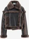 Stand Studio Kristy Synthetic Leather Jacket With Fur Details In Black