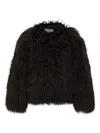 Stand Studio Curly Genuine Shearling Jacket In Brown