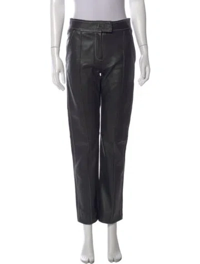 Pre-owned Stand Studio Lambskin Straight Leg Pants In Black