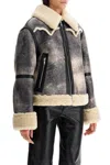 Stand Studio Gray & Off-white Lessie Faux-shearling Jacket In Black