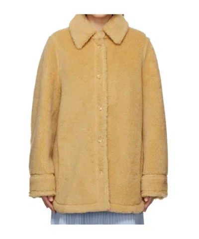 Stand Studio Lapel Splicing Coat In Nude