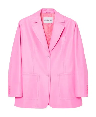 Stand Studio Lapel Suit Coat In Pink