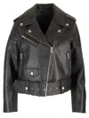 Stand Studio Black Icon Mc Biker Leather Jacket In Black