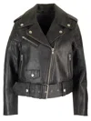 Stand Studio Black Icon Mc Biker Leather Jacket In Black