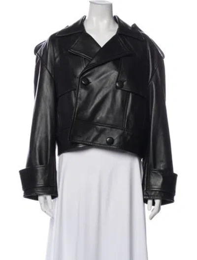 Pre-owned Stand Studio Leather Biker Jacket In Blue